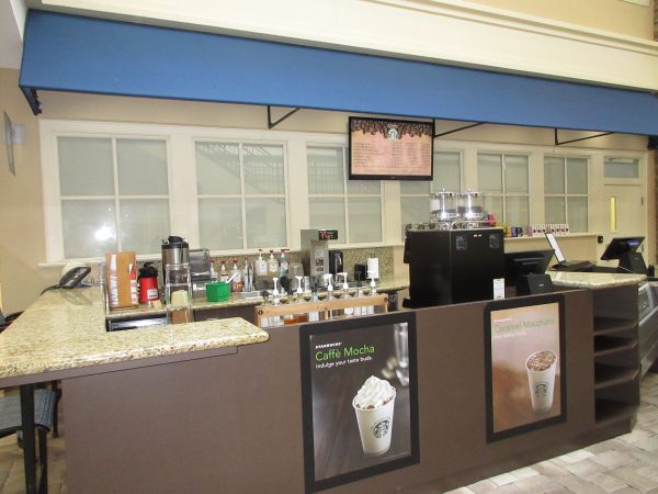 starbucks cafe with countertop